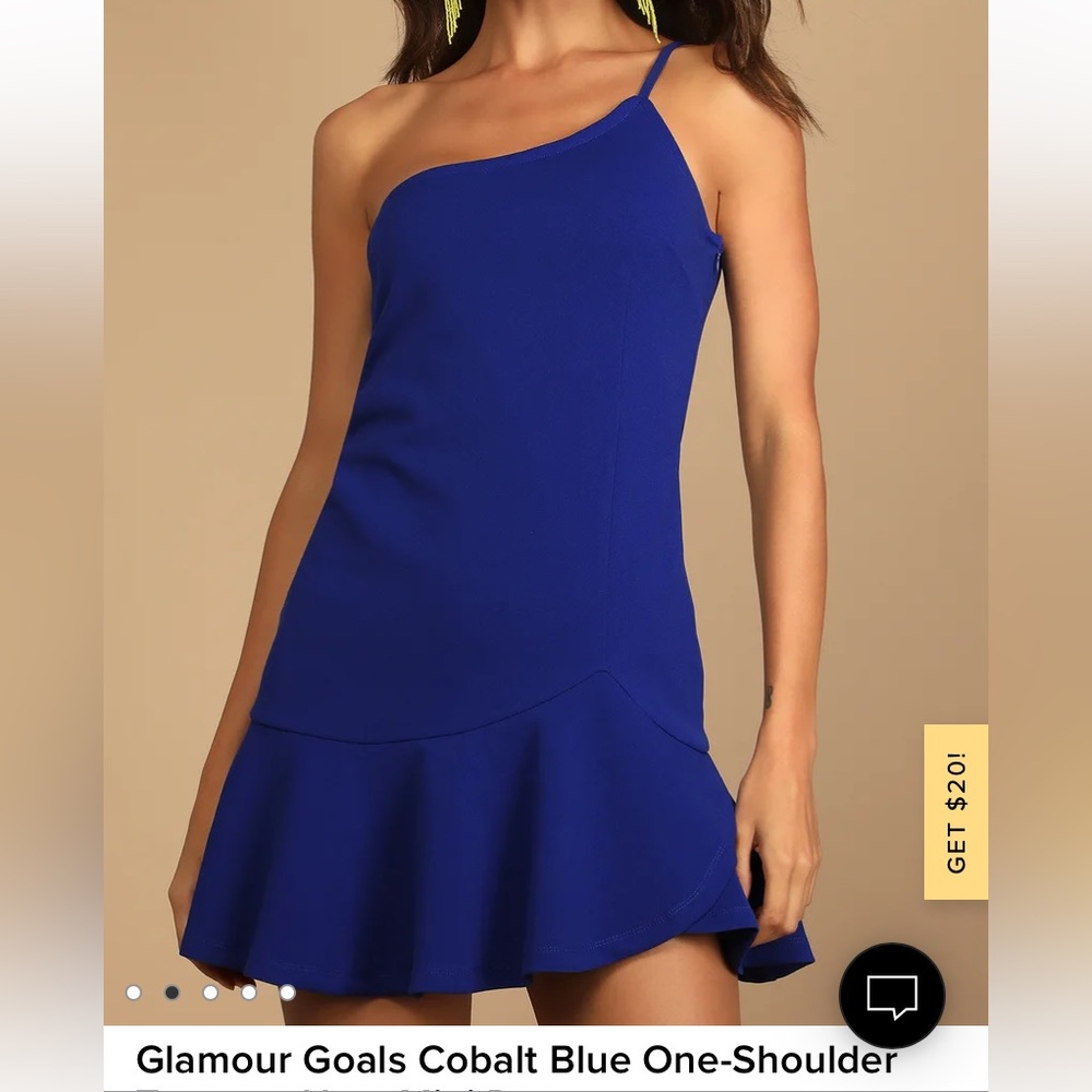 Lulus Royal Blue One shoulder dress